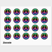 Psychedelic Stropdas-Dye Peace Sign Stickers (zwar (Vel)
