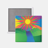 psychedelic sun magnet magneet (Voorkant / Achterkant)