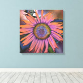 Psychedelic Sunflower Canvas Afdruk (Insitu (Houten vloer))