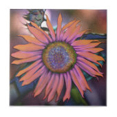 Psychedelic Sunflower Tegeltje (Voorkant)