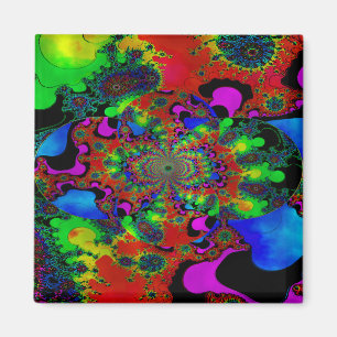 "Psychedelic Sunrise in Glas in lood" Magneet
