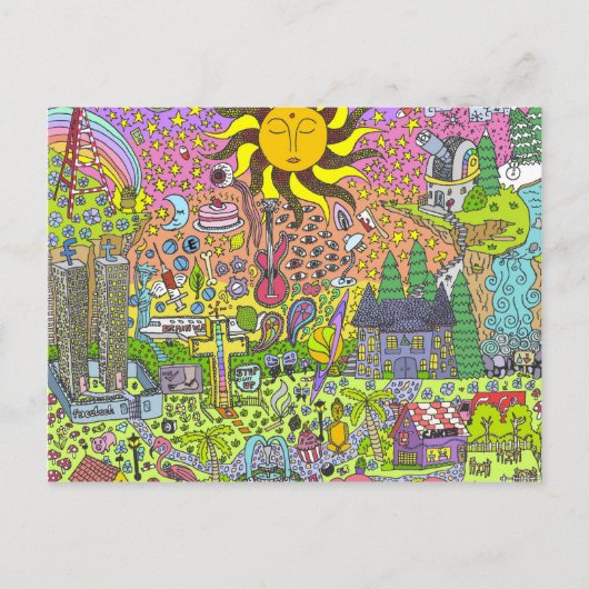 PSYCHEDELIC SUNSET BRIEFKAART (Voorkant)