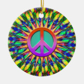 Psychedelic Sunshine Groovy Peace Ornament (Voorkant)