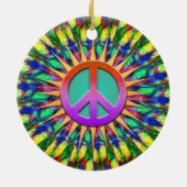 Psychedelic Sunshine Groovy Peace Ornament (Achterkant)