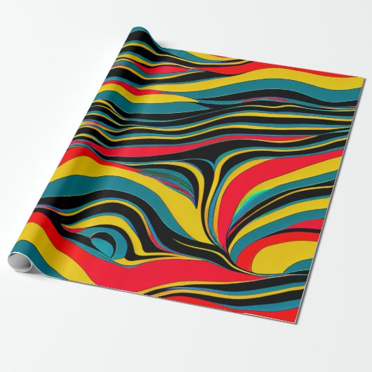Psychedelic Swirl Gift Wrapping Paper Cadeaupapier (Uitgerold)