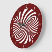 Psychedelic Swirl Optical Illusion Burgundy Grote Klok (Hoek)