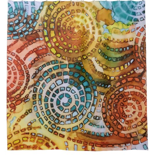 Psychedelic Swirl Shower Curtain Douchegordijn (Voorkant)
