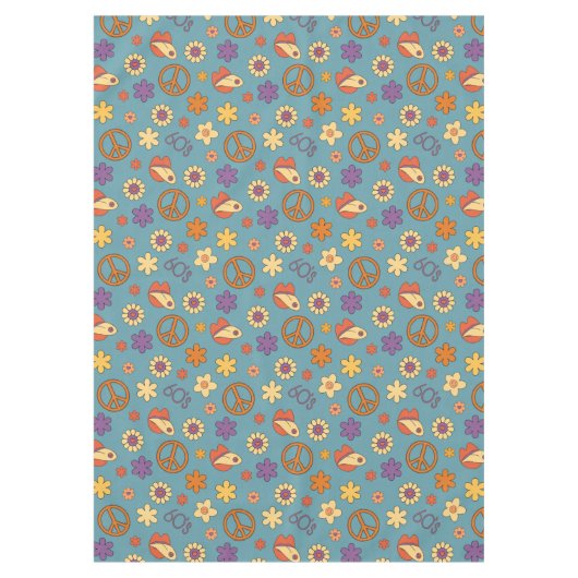 Psychedelic Tablecloth Retro Pastel Mood Piece Tafelkleed (Voorkant)
