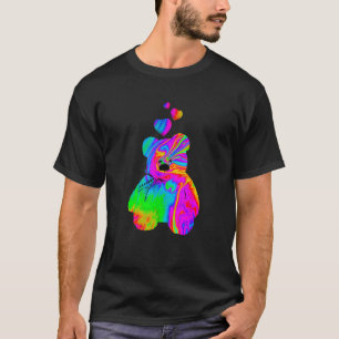 Psychedelic Teddy Bear Trippy Colorful Teddy met T-shirt