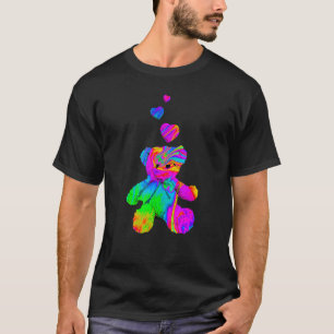Psychedelic Teddy Bear Trippy Colorful Teddy met T-shirt