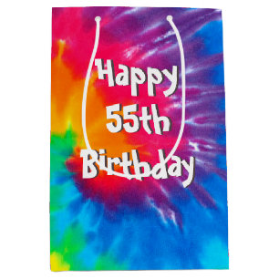Psychedelic Tie Dye 55th Verjaardag Medium Gift Ba Cadeauzakje
