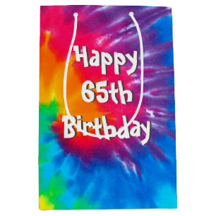 Psychedelic Tie Dye 65th Verjaardag Medium Gift Ba Cadeauzakje