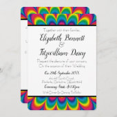 Psychedelic Tie Dye bruiloft uitnodiging (Voorkant / Achterkant)