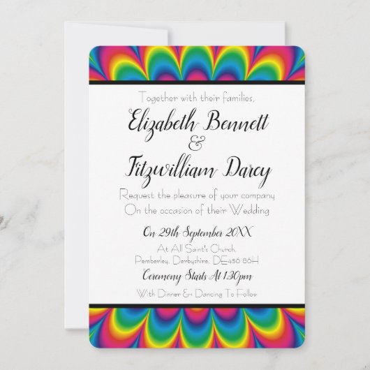 Psychedelic Tie Dye bruiloft uitnodiging (Voorkant)