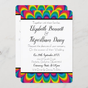 Psychedelic Tie Dye bruiloft uitnodiging