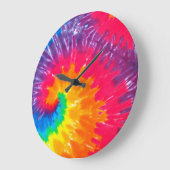 Psychedelic Tie Dye Grote Klok (Hoek)