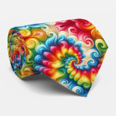 Psychedelic Tie-Dye Pattern Stropdas (Opgerold)