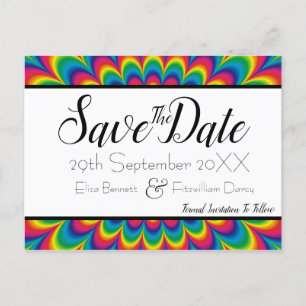 Psychedelic Tie Dye Save the Date Briefkaart