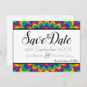 Psychedelic Tie Dye Save the Date Briefkaart (Voorkant / Achterkant)