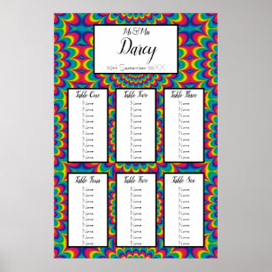 Psychedelic Tie Dye Seating Chart Poster