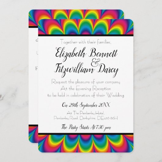 Psychedelic Tie Dye Soir Invitation (Devant / Derrière)
