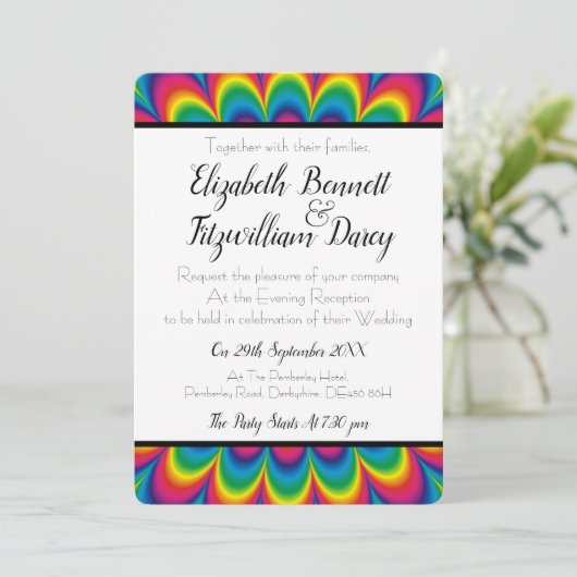 Psychedelic Tie Dye Soir Invitation (Debout devant)