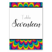 Psychedelic Tie Dye Table Number Kaart (Achterkant)