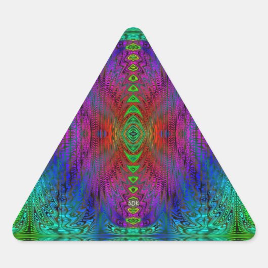 Psychedelic Time Warp beroemd gemaakt door SD. Kel Driehoek Sticker (Voorkant)
