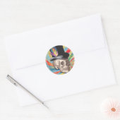 Psychedelic Top Hat Skull Sticker (Envelop)