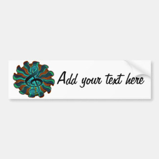 Psychedelic Treble Clef/G Clef Music Symbol Bumpersticker