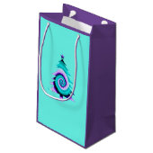 Psychedelic Tree Gift Bag (Turquoise) Klein Cadeauzakje (Achterkant Gekanteld)