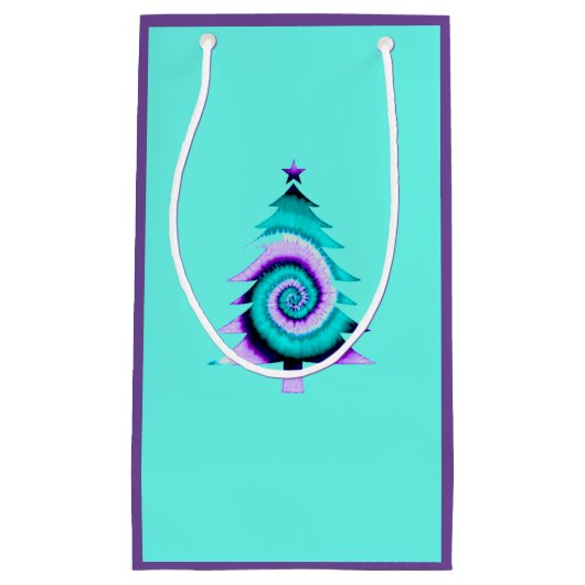 Psychedelic Tree Gift Bag (Turquoise) Klein Cadeauzakje (Voorkant)