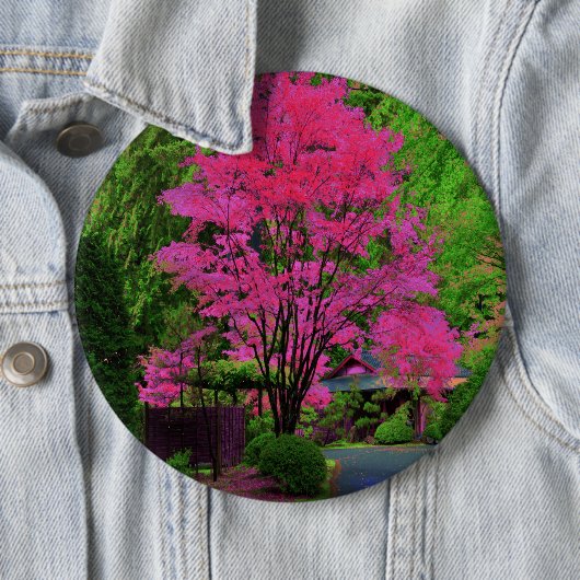 Psychedelic Tree Pinback Button (In situ)