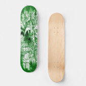 Psychedelic Trippy Black en Green Leaf Drawing Skateboard (Voorkant)