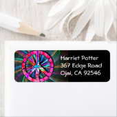 Psychedelic Trippy Fine Peace Sign Etiket (Insitu)