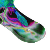 Psychedelic Trippy Lime Green en Blue Flowers Snijplank (Hoek)