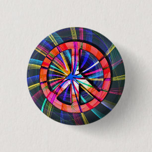 Psychedelic Trippy Peace Sign Ronde Button 3,2 Cm