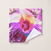 Psychedelic Trippy Rainbow-kleuren Hibiscus Flower Bad Handdoek (Wasdoekje)