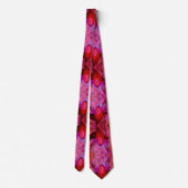 Psychedelic Trippy Retro Red Hibiscus Flower Stropdas (Achterkant)