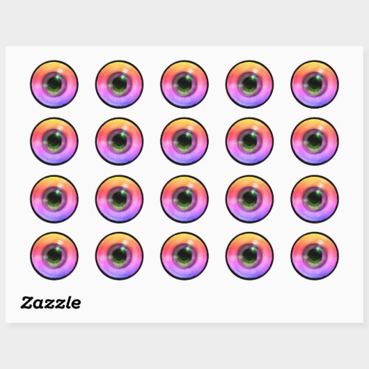 Psychedelic Trippy Weird Hippie Funky Eye Ronde Sticker (Vel)