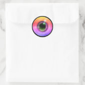 Psychedelic Trippy Weird Hippie Funky Eye Ronde Sticker (Tas)