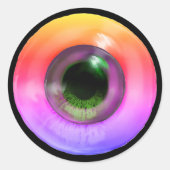 Psychedelic Trippy Weird Hippie Funky Eye Ronde Sticker (Voorkant)