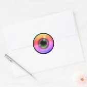 Psychedelic Trippy Weird Hippie Funky Eye Ronde Sticker (Envelop)