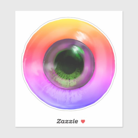 Psychedelic Trippy Weird Hippie Funky Eye Sticker (Vel)