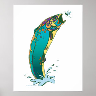 Psychedelic Trout Vist Poster