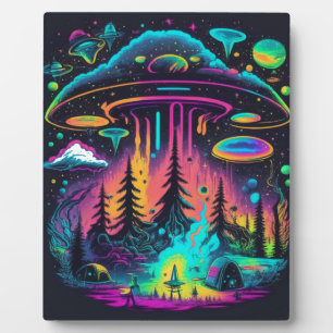 Psychedelic UFO Fantasy Kunst Fotoplaat