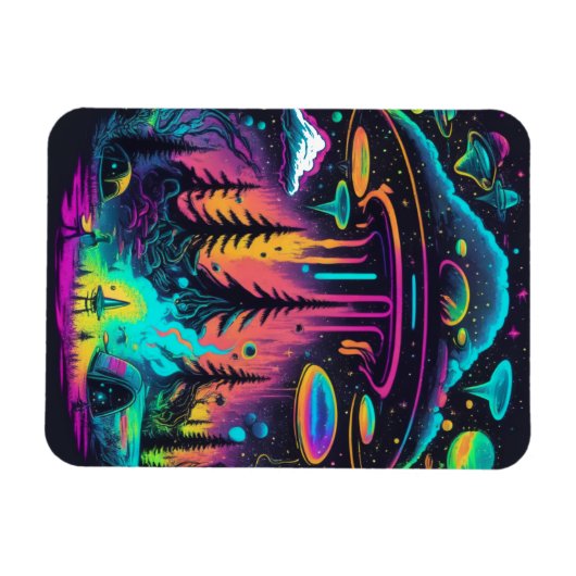 Psychedelic UFO Fantasy Kunst Magneet (Horizontaal)