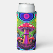Psychedelic Vibrant Colorful Retro Mushrooms (Seltzer Voorkant)