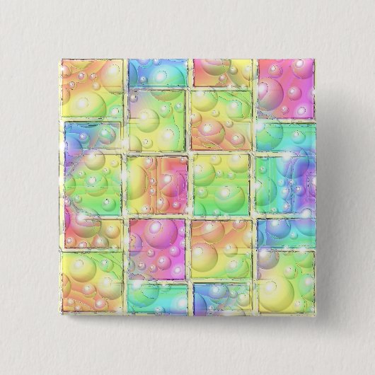 Psychedelic Vierkante Button 5,1 Cm (Voorkant)