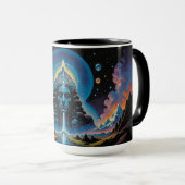 Psychedelic Vintage Sci-fi Mug Mok (Voorkant rechts)
